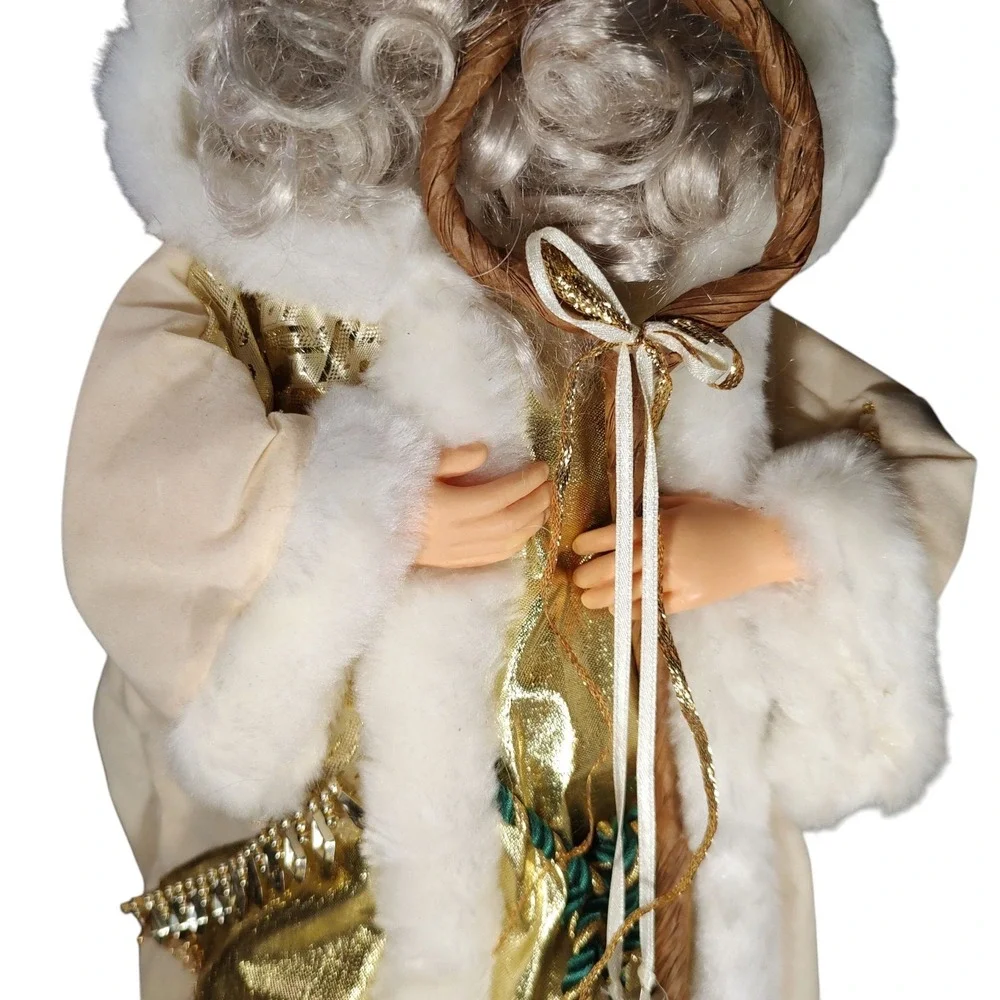 Vintage Old World Tree Topper Santa Claus‎ Father Christmas Nineteen Inch White